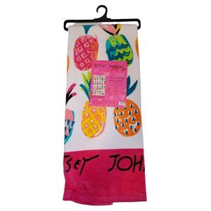 Betsey Johnson KIDS Beach Pool Towel 28" x 58" Colorful Pineapples 100% cotton
